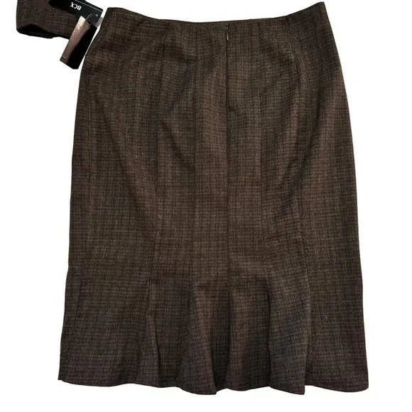 Vintage BCX Women's Brown Tweed Skirt Suit Set Skirt SZ 5 Jacket Size Large NWT - Picture 8 of 16